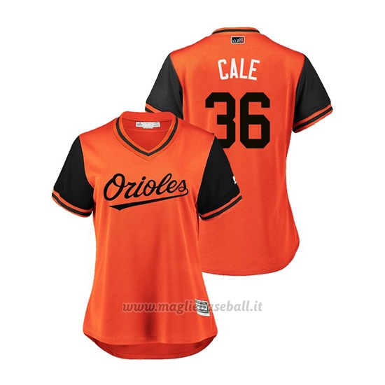 Maglia Baseball Donna Baltimore Orioles Caleb Joseph 2018 Llws Players Weekend Cale Orange